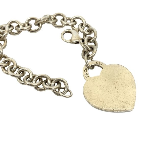 TIFFANY Authentic Silver Heart Charm Bracelet - Picture 2 of 5